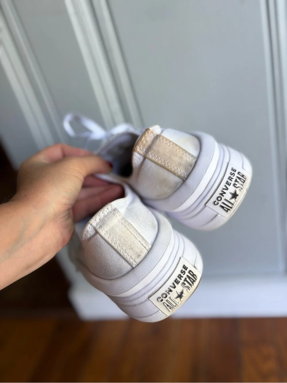 Women’s Lowtop Platform Converse White Canvas Size 8 - Picture 6 of 8